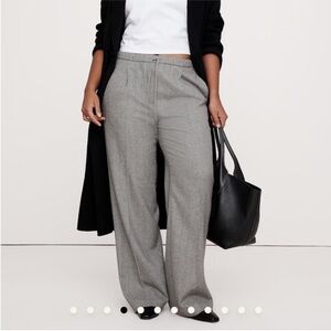 Banana Republic Woman’s Wool Gray Herringbone Pull-On Trouser Pants Size XL